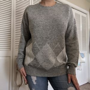 NEW Gray Argyle Sweater